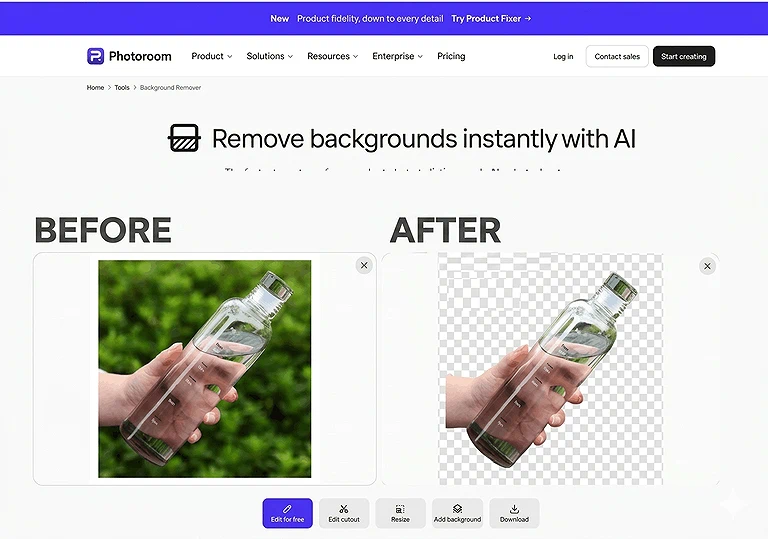 Good transparency handling with only slight traces of the original background reflections.