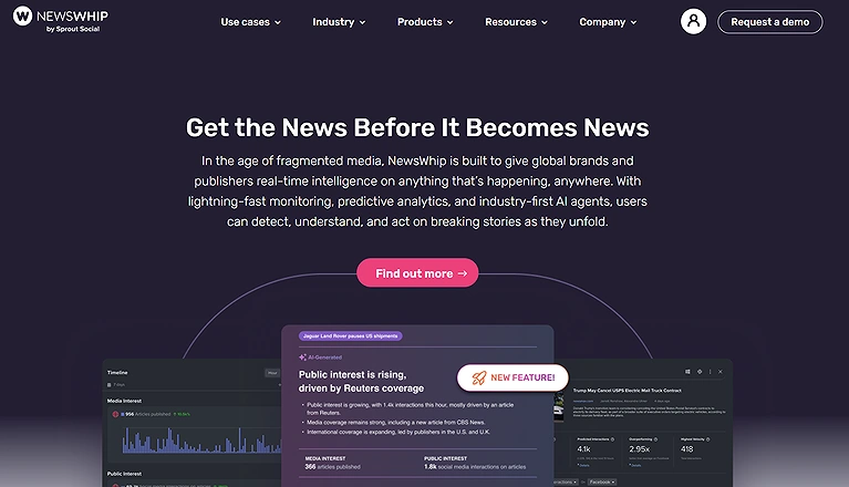 Verified Screenshot: NewsWhip Official Portal