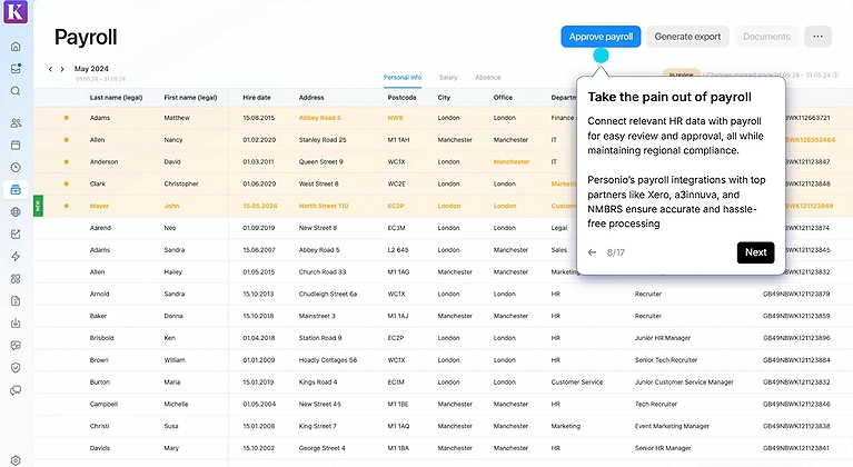 Streamlining payroll workflows from start to finish with Personio.