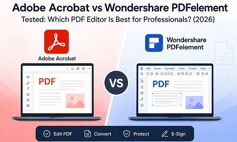 Adobe Acrobat vs Wondershare PDFelement: Which PDF Editor Is Best? (2026 Tested)