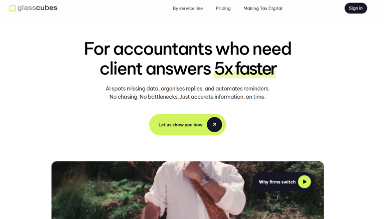 Glasscubes : Image of official site where people easily access this tool including me.