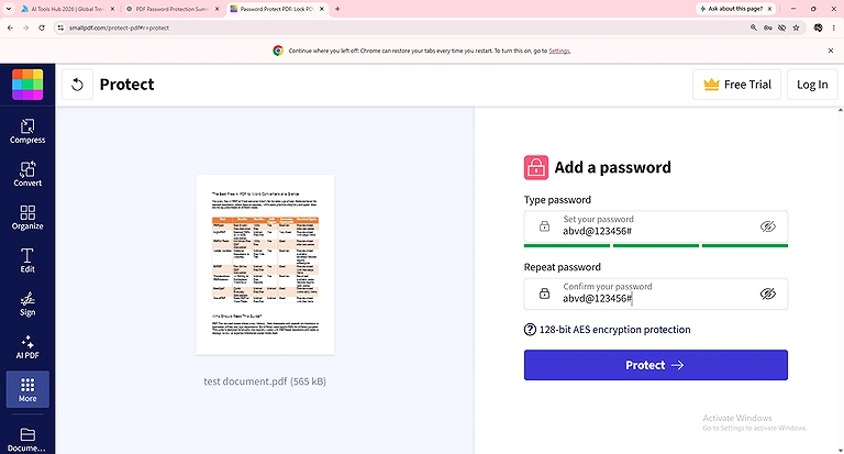 Smallpdf Password Protection