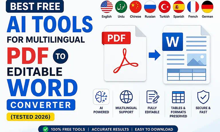 Best Free AI Tools for Multilingual PDF to Editable Word Converter (Tested 2026)