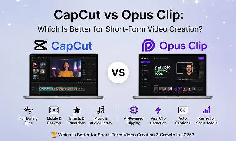 Cover Photo  CapCut vs Opus Clip: Which Is Better for Short-Form Video Creation?
