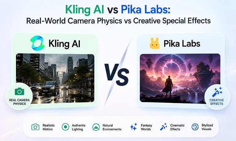 Cover Photo Kling AI vs Pika Labs: Real-World Camera Physics vs Creative Special Effects