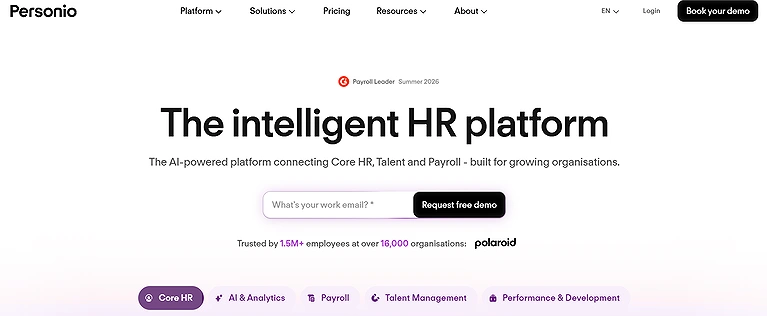 Official source interface: Personio HR Management platform.