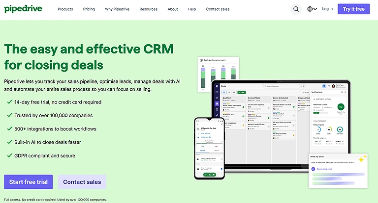 Pipedrive’s CRM system