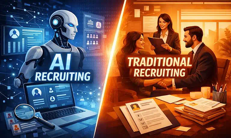 Cover Photo  AI vs Traditional Recruiting: Key Differences, Pros and Cons