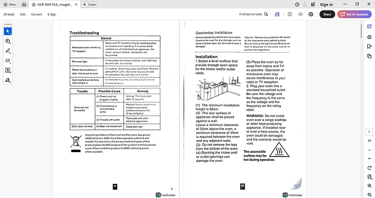 OCR Merged file by LightPDF with same format as the original was