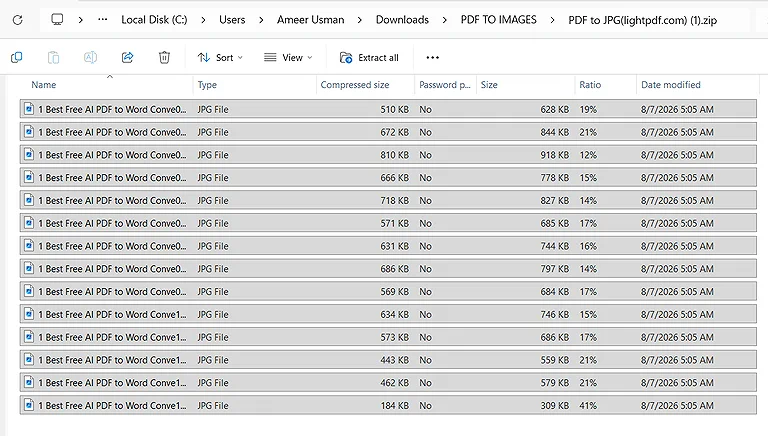 PDF Candy converted the 14-page PDF into 14 high-quality images while preserving the original layout