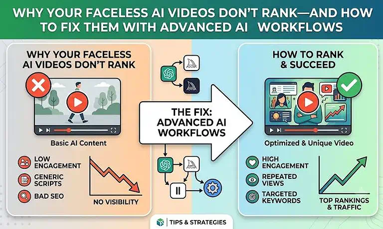 Faceless AI Videos Not Ranking? Here's How to Fix Your AI Workflow
